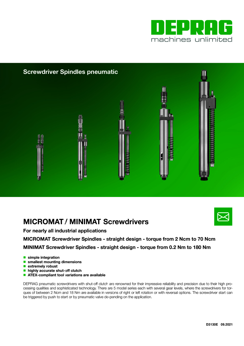 Minimat Screwdriver Spindle Catalogue