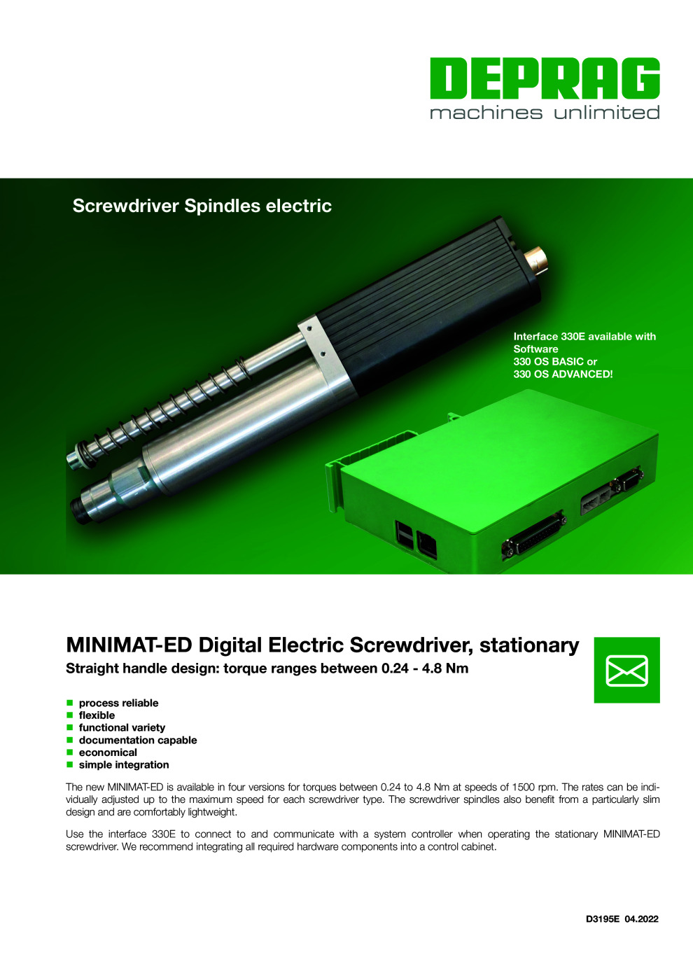 Minimat ED Screwdriver Spindle Catalogue